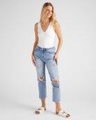 Lunaria $|& Mica Denim High Rise Straight Leg Jeans - SOF Full Front