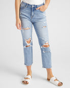Lunaria $|& Mica Denim High Rise Straight Leg Jeans - SOF Front