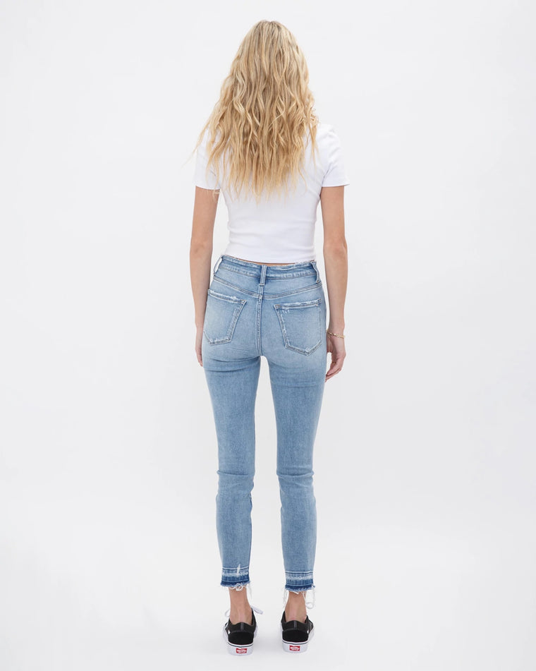 Fell For You Blue $|& Mica Denim Mid Rise Crop Skinny Jeans - VOF Back