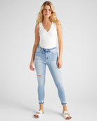 Fell For You $|& Mica Denim Mid Rise Crop Skinny Jeans - SOF Full Front