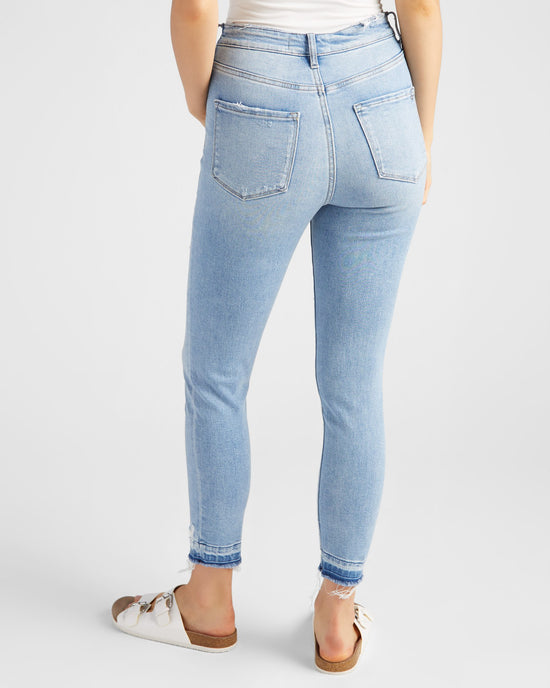 Fell For You Blue $|& Mica Denim Mid Rise Crop Skinny Jeans - SOF Back