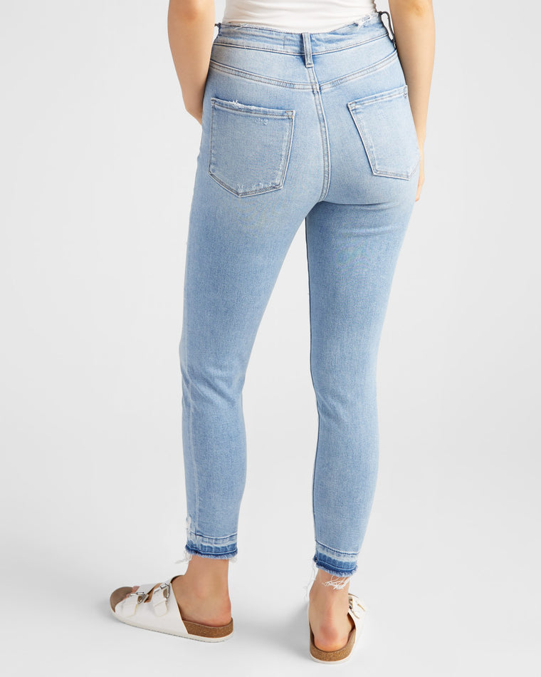 Fell For You Blue $|& Mica Denim Mid Rise Crop Skinny Jeans - SOF Back