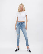 Fell For You $|& Mica Denim Mid Rise Crop Skinny Jeans - VOF Front