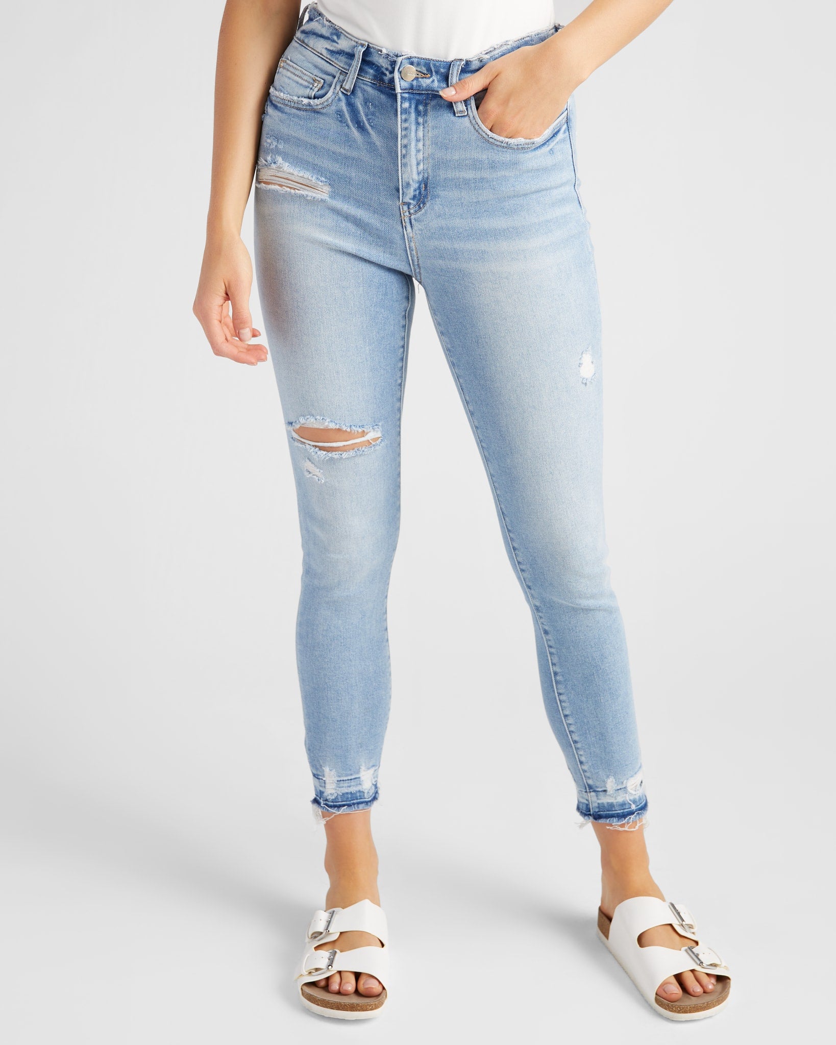 Fell For You $|& Mica Denim Mid Rise Crop Skinny Jeans - SOF Front