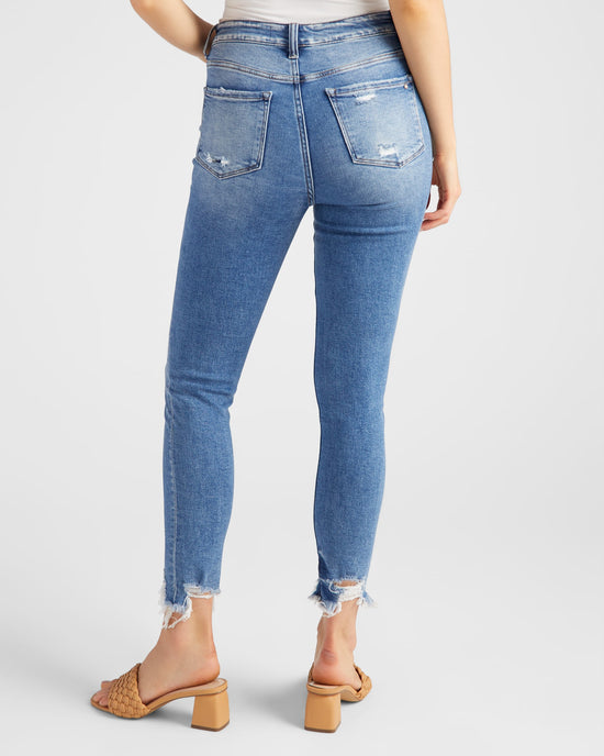 Away From Me Blue $|& Mica Denim Mid Rise Ankle Skinny Jeans - SOF Back
