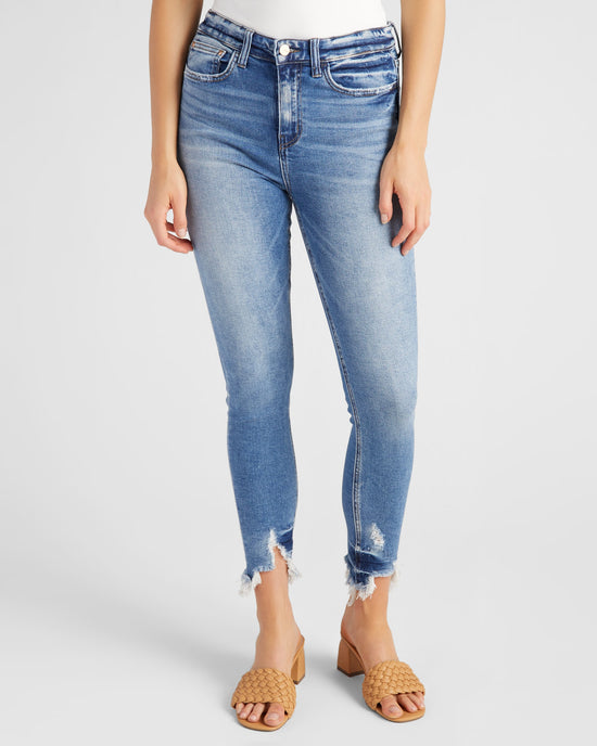 Away From Me Blue $|& Mica Denim Mid Rise Ankle Skinny Jeans - SOF Front