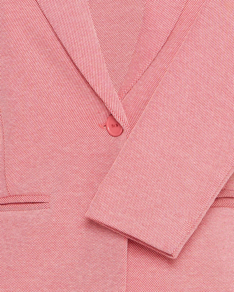 Holly Berry Red $|& ICHI Kate Pique Blazer - Hanger Back