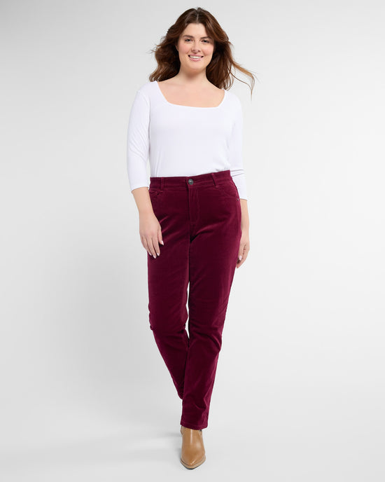 Wine Berry $|& Democracy Absolution Corduroy Straight Leg Pant - SOF Full Front