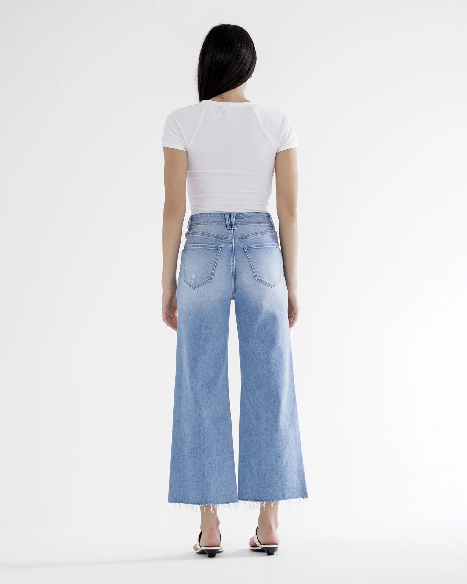 Traditional Royal Blue $|& Mica Denim Super High Rise Wide Leg Jeans - VOF Back