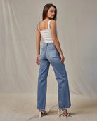 Ciel Blue $|& Mica Denim Super Soft High Rise Wide Leg Jeans - VOF Back