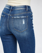 Zaley $|& Mica Denim Mid Rise Straight Leg Jeans With Cuff - VOF Detail