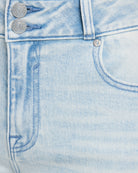 Light Wash $|& Vigoss Double Button Flare Leg Jeans - SOF Detail
