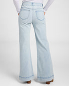 Light Wash $|& Vigoss Double Button Flare Leg Jeans - SOF Back