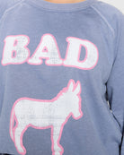 Vintage Blue $|& Recycled Karma Bad A** Long Sleeve Graphic - SOF Full Front