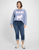 Vintage Blue $|& Recycled Karma Bad A** Long Sleeve Graphic - UGC On Fig