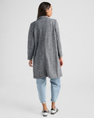 Black $|& Skies Are Blue Herringbone Long Knit Blazer - SOF Back
