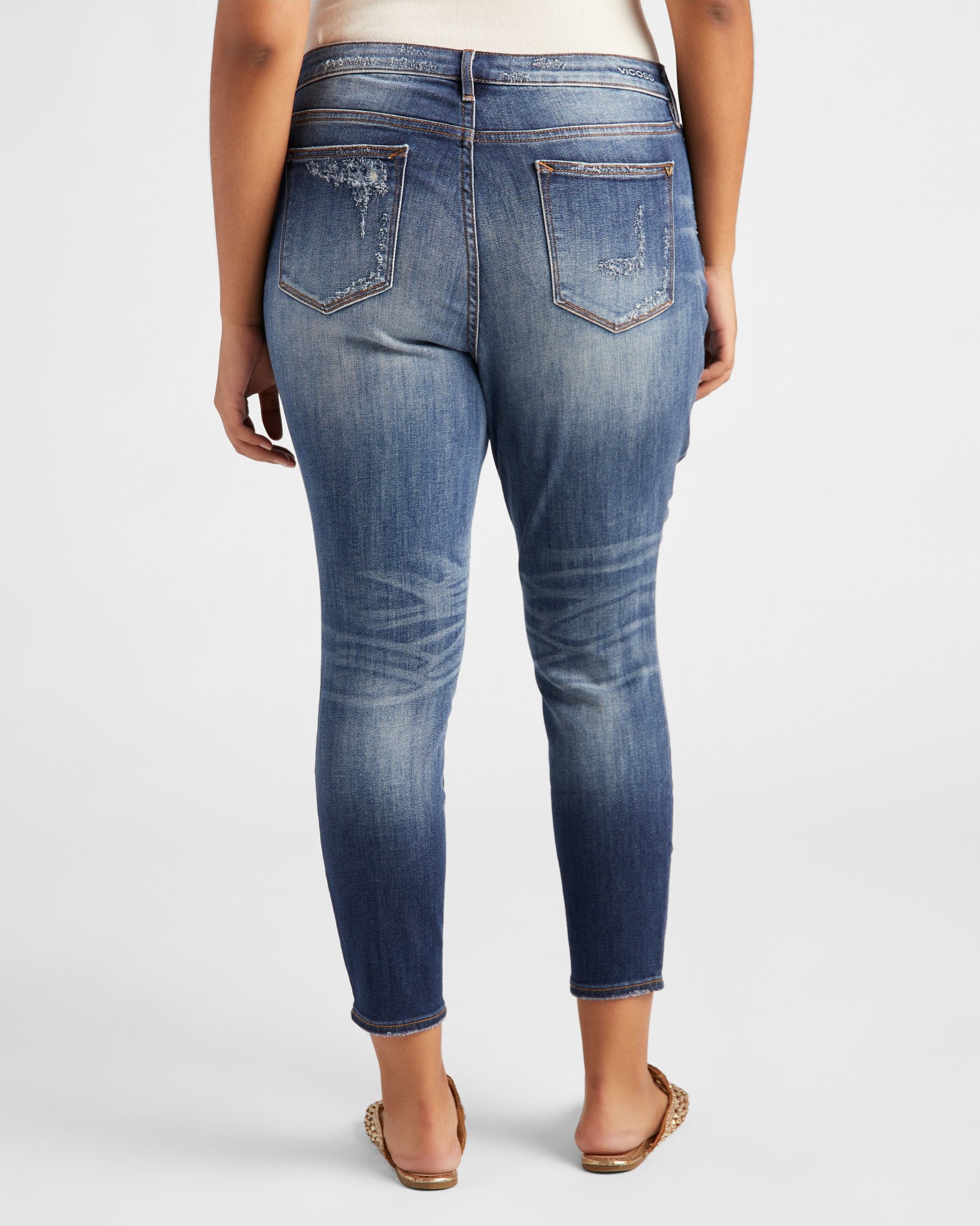 Dark Wash $|& Vigoss Marley Midrise Distressed Skinny - SOF Back