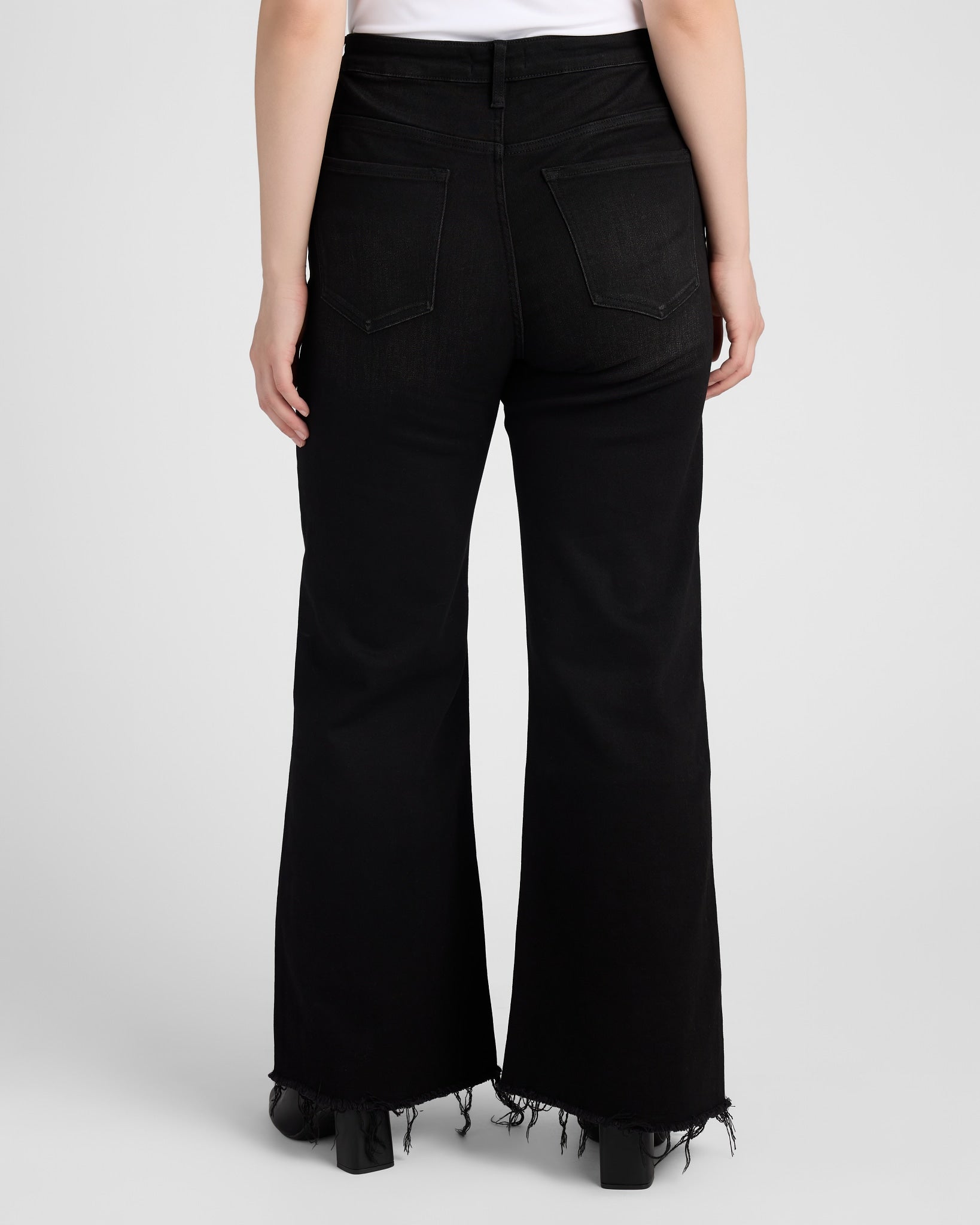 Raven $|& Bayeas High Rise Wide Leg With Frayed Hem - SOF Back