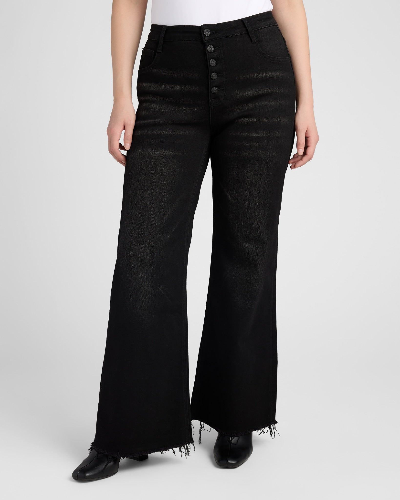 Raven $|& Bayeas High Rise Wide Leg With Frayed Hem - SOF Front