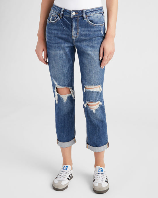 Fortuitous $|& Lovervet Cuffed Vintage Boyfriend Jeans - SOF Front