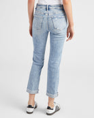 Blue Bliss $|& Lovervet Cuffed Slim Straight Jeans - SOF Back