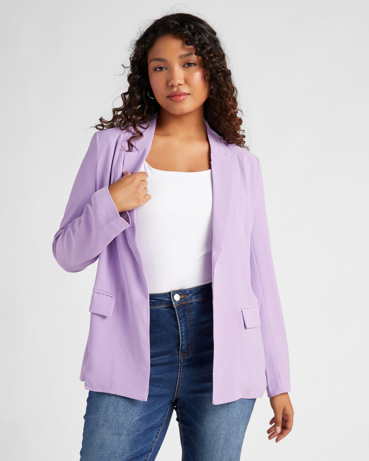 Digital Lavender $|& Skies Are Blue Boyfriend Blazer - SOF Front