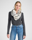 Ivory $|& David & Young Plaid Scarf - SOF Front