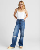 Dark Wash $|& Hidden The Logan Wide Leg Dad Jeans - SOF Full Front
