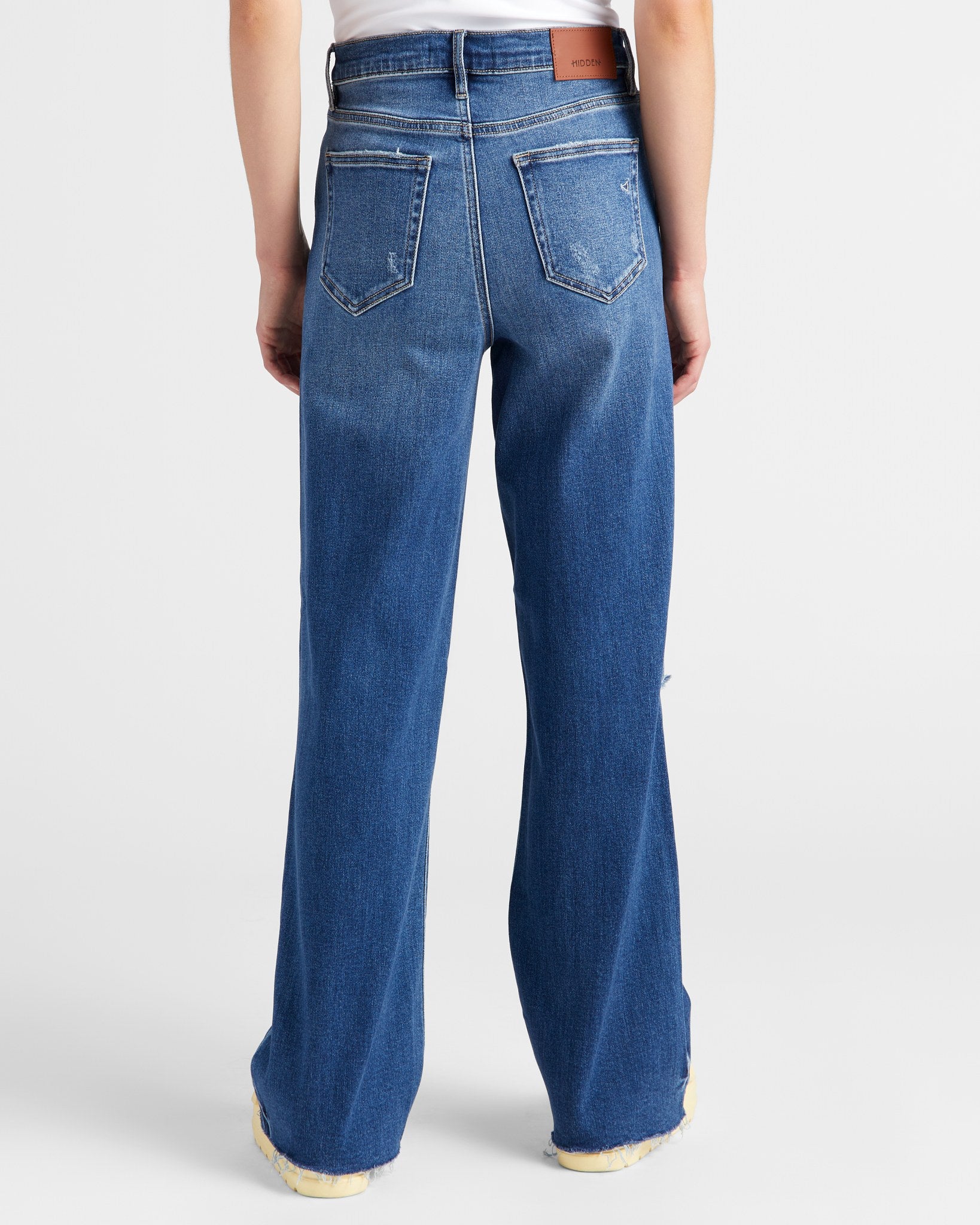 Dark Wash $|& Hidden The Logan Wide Leg Dad Jeans - SOF Back