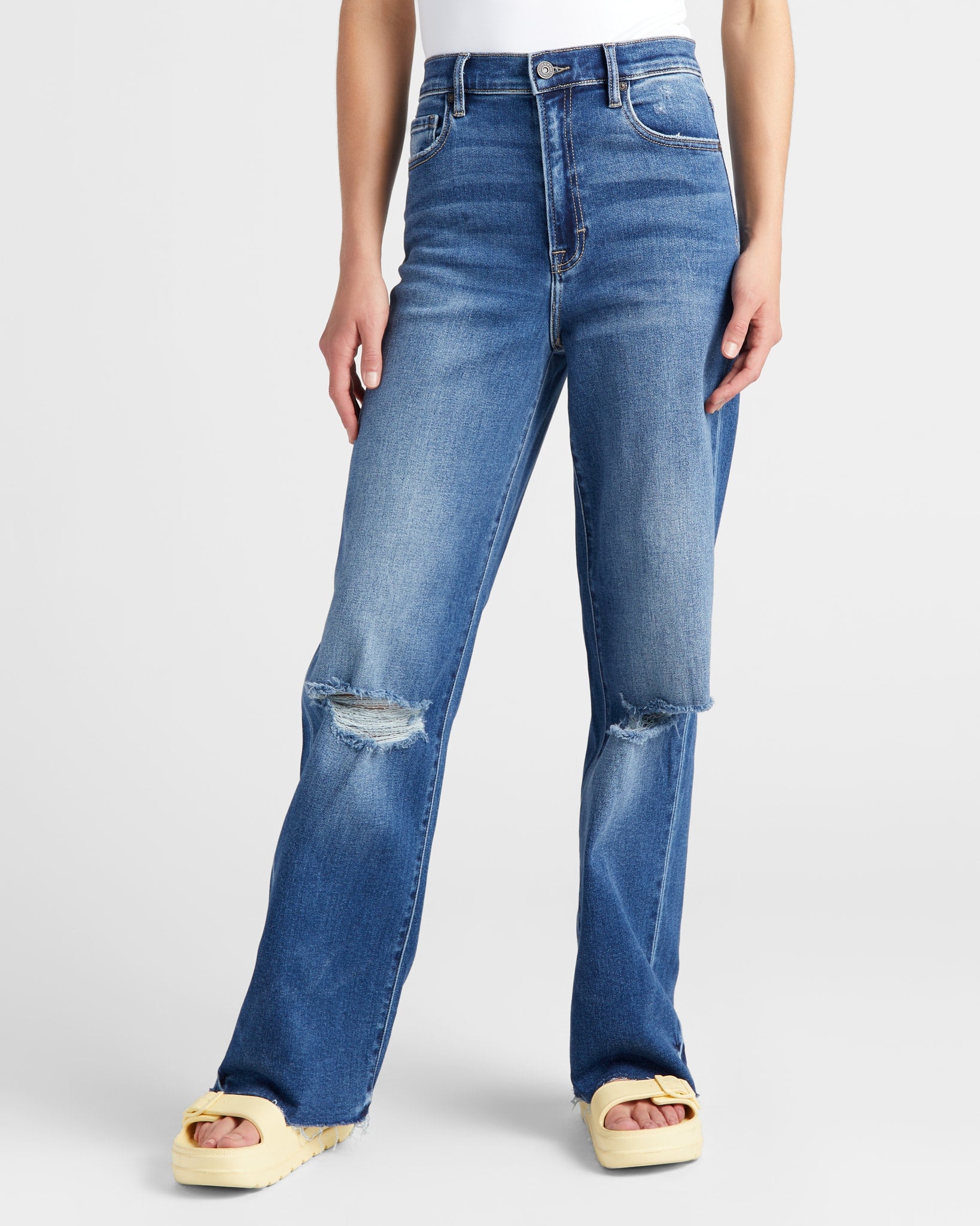Dark Wash $|& Hidden The Logan Wide Leg Dad Jeans - SOF Front
