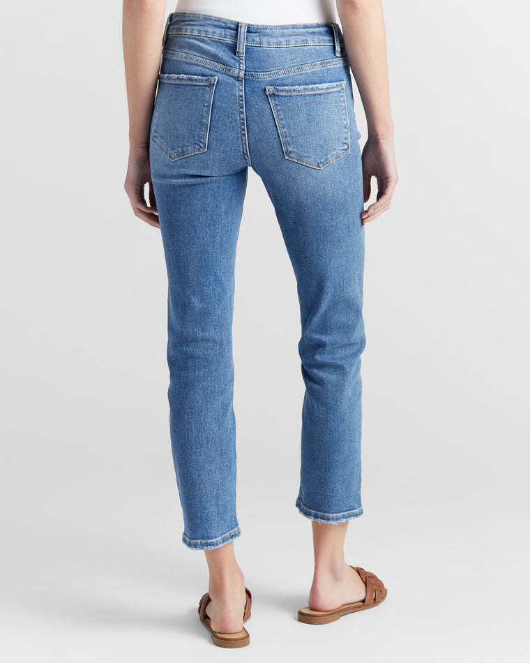 Safe Blue $|& Lovervet Mid Rise Ankle Slim Straight Jeans - SOF Back