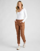 Raw Umber $|& Democracy Absolution Cuffed Utility Pant - SOF Full Front