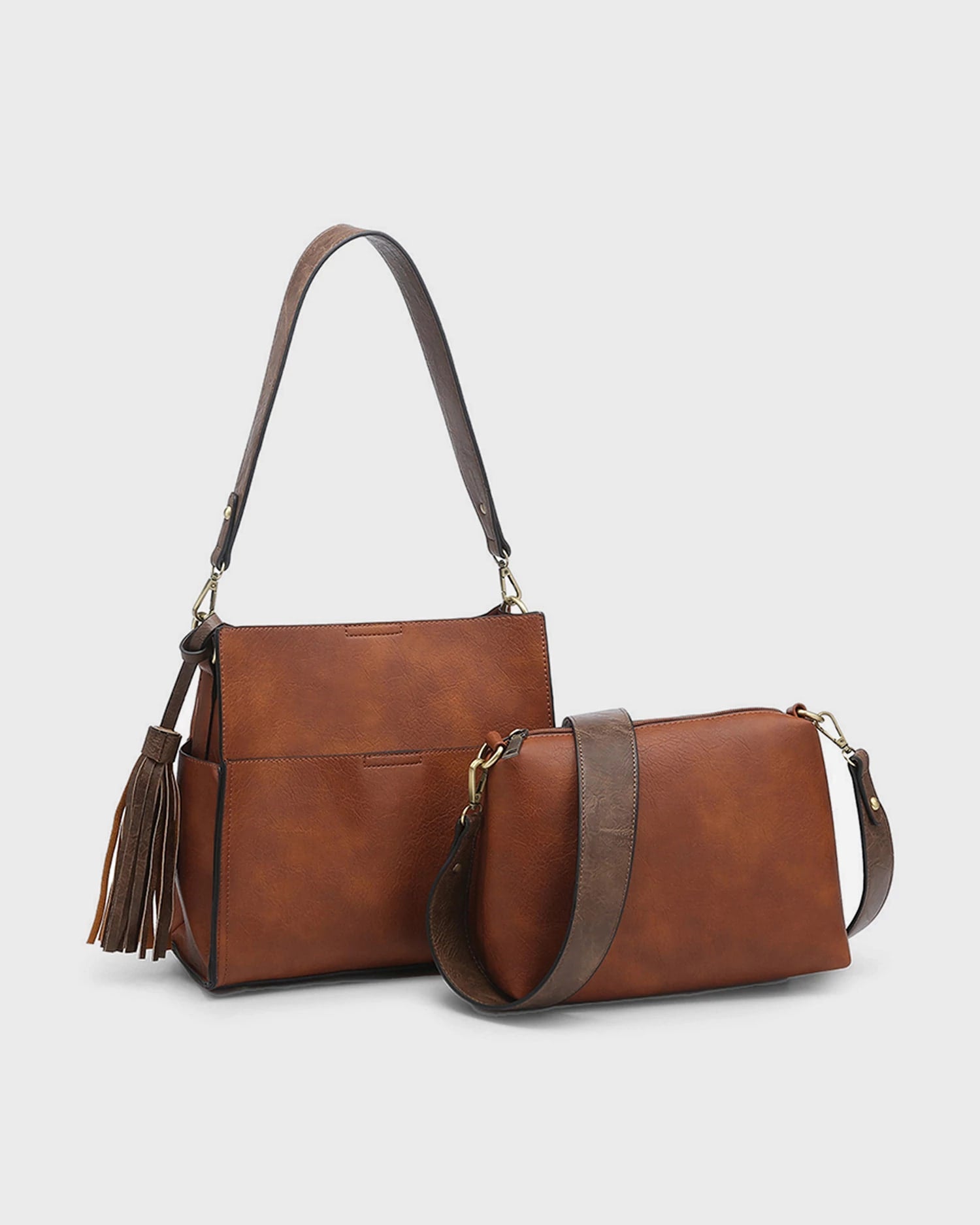 Camel/Coffee $|& Jen & Co. Lyla Two Piece Tote - VOF Detail