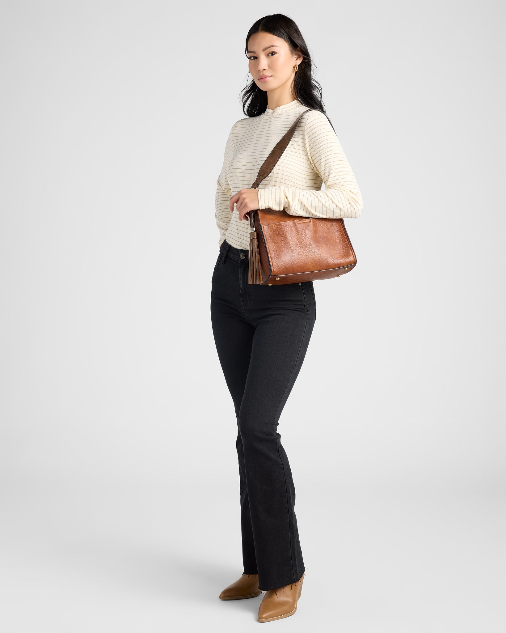 Camel/Coffee $|& Jen & Co. Lyla Two Piece Tote - UGC On Fig