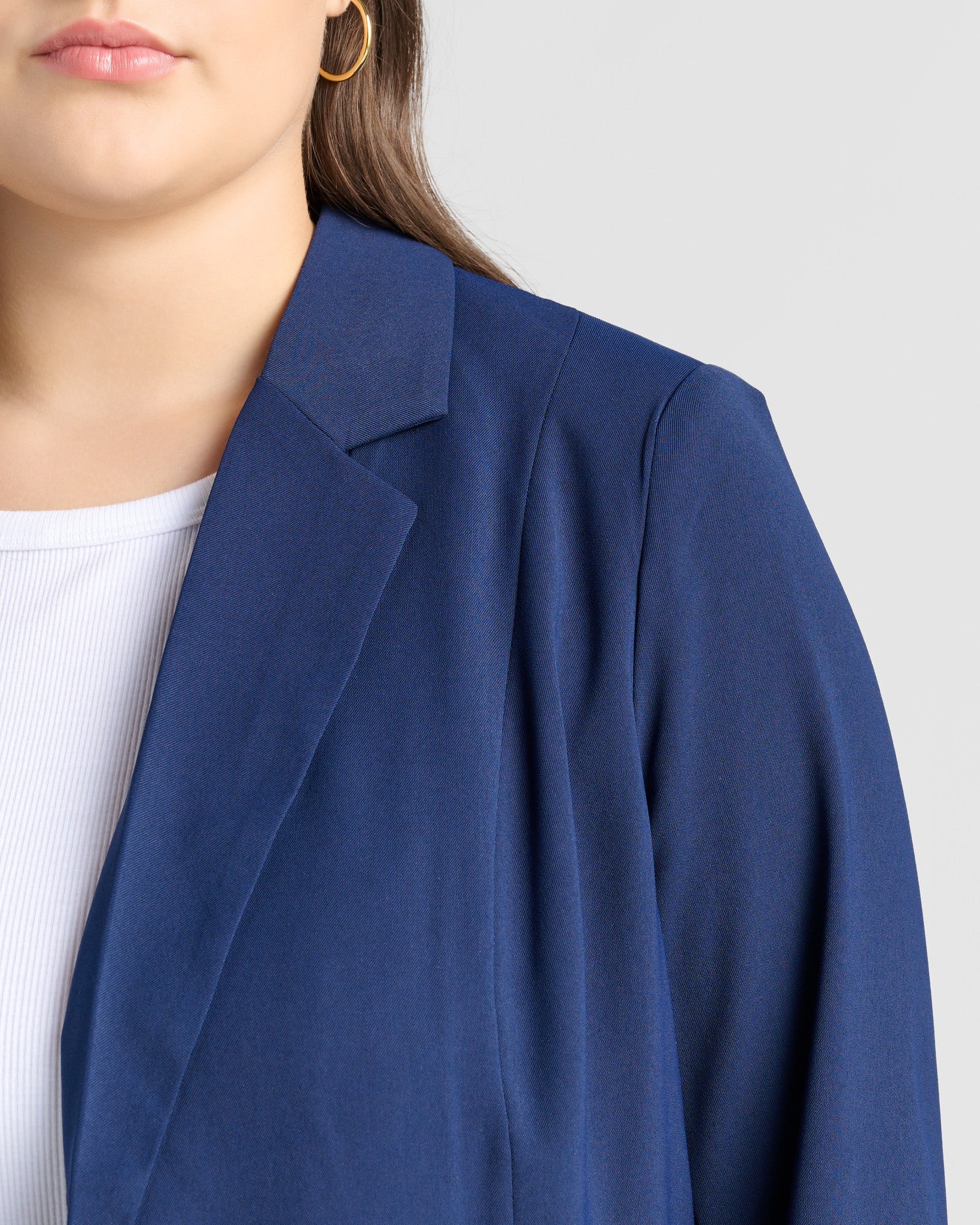 Navy $|& Skies Are Blue Boyfriend Blazer - SOF Detail