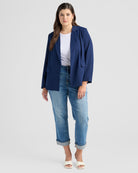 Navy $|& Skies Are Blue Boyfriend Blazer - SOF Full Front