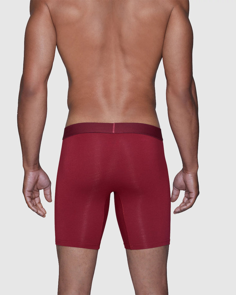 Burgundy Red $|& Wood Underwear 6" Biker Brief With Fly - VOF Back