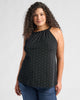 Plus Size Printed Halter Tank