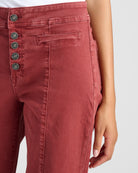 Roux $|& Mica Denim High Rise Wide Leg Cropped Pant - SOF Detail
