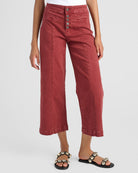 Roux $|& Mica Denim High Rise Wide Leg Cropped Pant - SOF Front