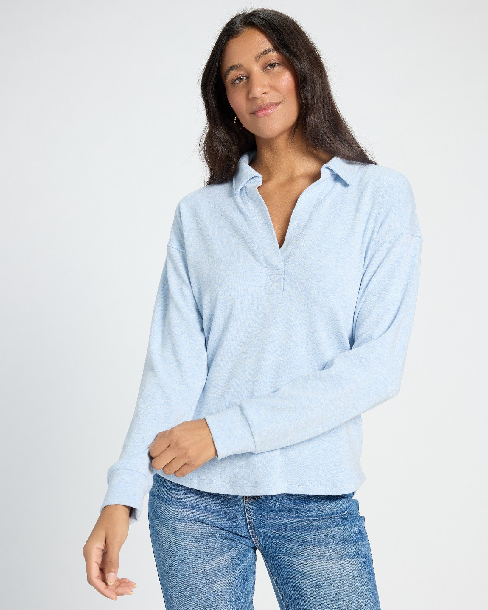 Sky Blue Heather $|& Thread & Supply Taylor Top - SOF Front