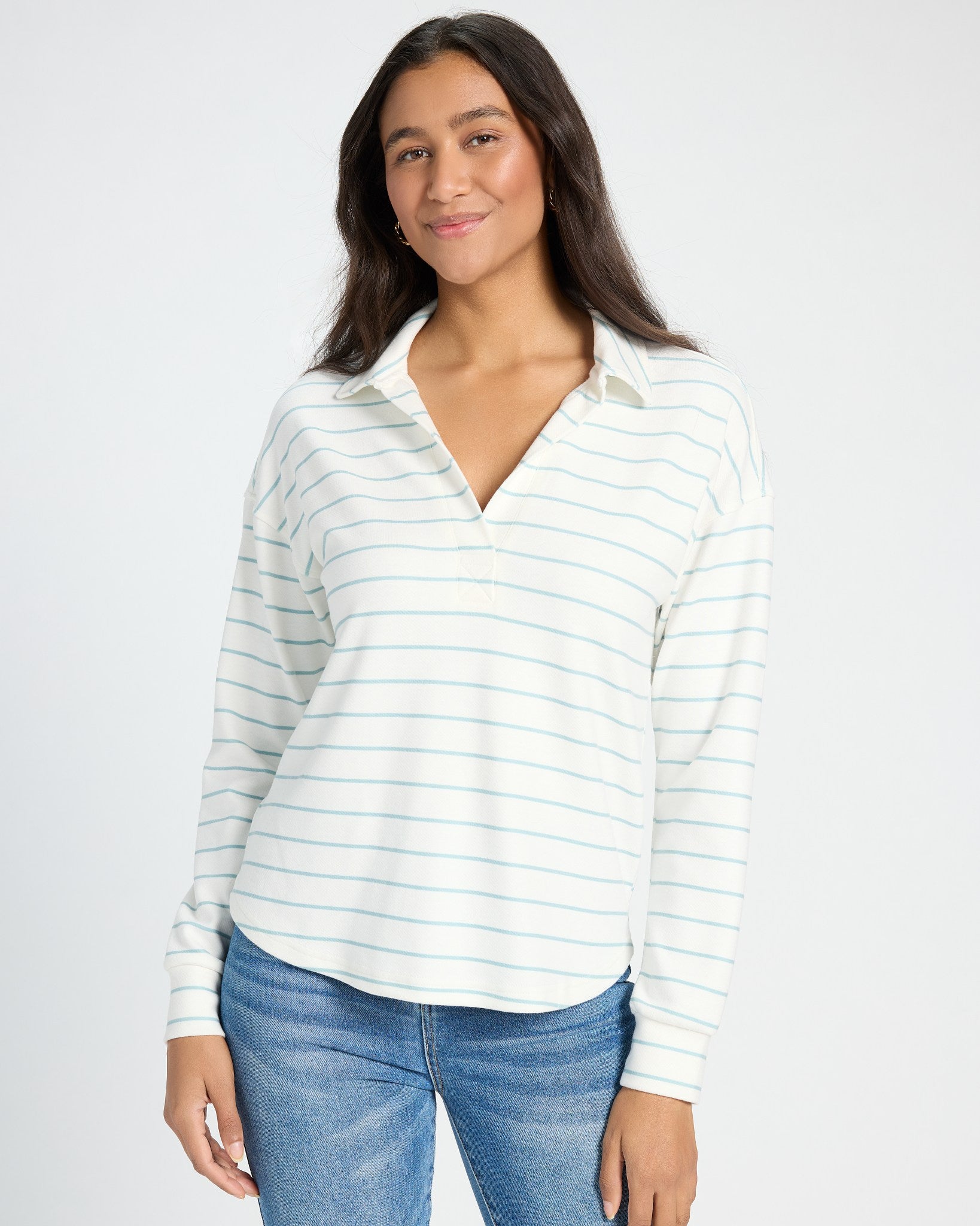 White Blue $|& Thread & Supply Taylor Top - SOF Front