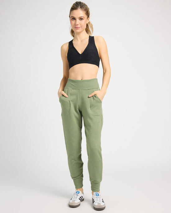 Light Olive $|& Interval Flex Flat Front Jogger - UGC On Fig