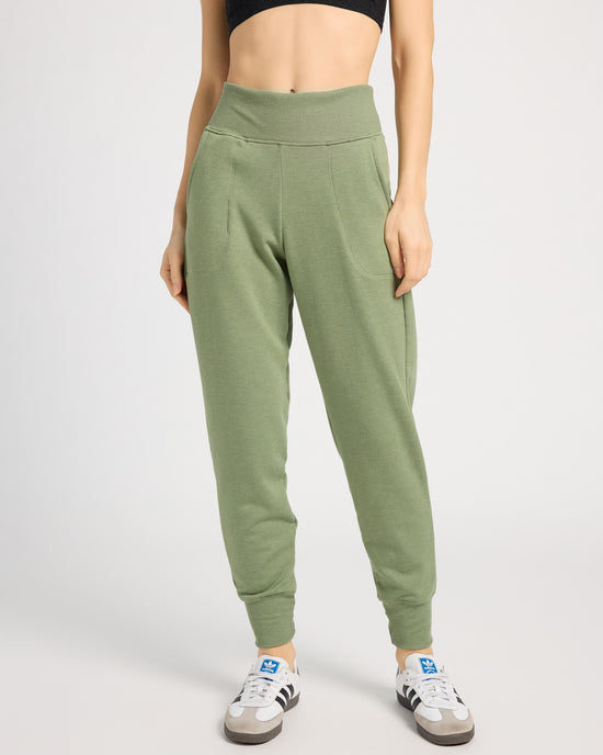 Light Olive $|& Interval Flex Flat Front Jogger - SOF Front