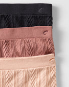 Black/Porcelain/Brown $|& Capezio Seamless Textured Hipster 3 Pack - SOF Front