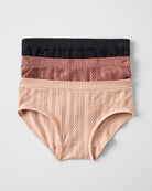 Black/Porcelain/Brown $|& Capezio Seamless Textured Hipster 3 Pack