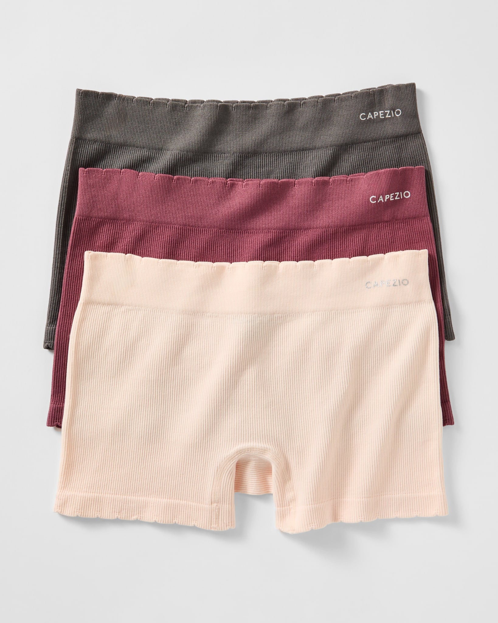 Noturne/Boulevard/Light Pink $|& Capezio Seamless Ribbed Boy Short 3 Pack - Hanger Front