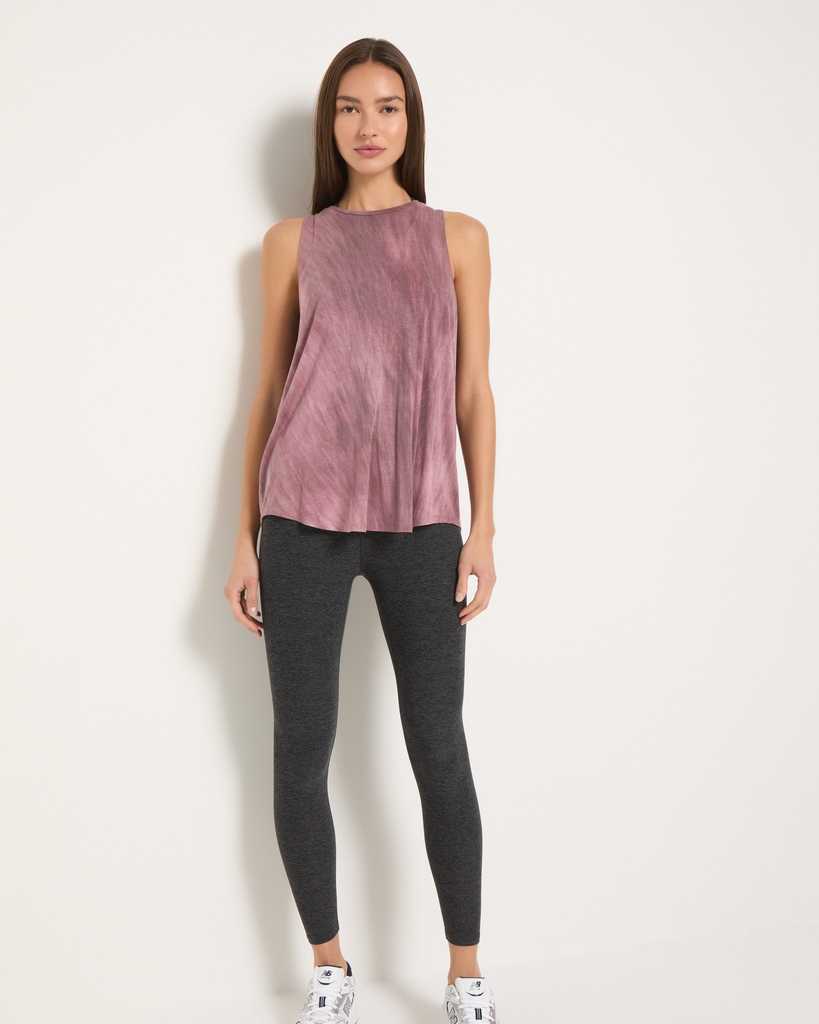 Red Wine $|& Interval Tie Dye Split Back Tank - UGC On Fig