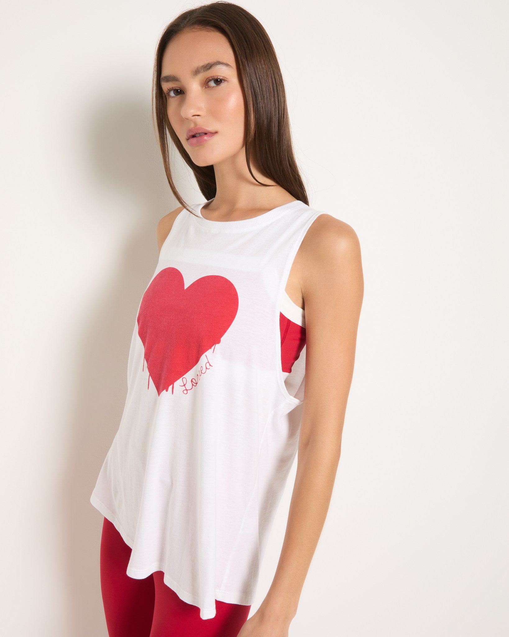 White $|& Interval Loved Grace Muscle Tank - SOF Full Front
