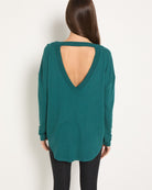 Teal $|& Interval Hacci Sparkle Top - SOF Back